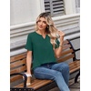 Zeagoo Womens Summer Tops V Neck Short Sleeve Shirts Dressy Casual Blouse(Green)