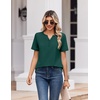 Zeagoo Womens Summer Tops V Neck Short Sleeve Shirts Dressy Casual Blouse(Green)