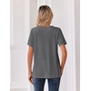 Zeagoo Womens Summer Tops V Neck Short Sleeve Shirts Dressy Casual Blouse(Grey)