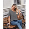 Zeagoo Womens Summer Tops V Neck Short Sleeve Shirts Dressy Casual Blouse(Grey)