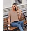 Zeagoo Womens Summer Tops V Neck Short Sleeve Shirts Dressy Casual Blouse(Khaki)