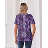 Zeagoo Womens Summer Tops V Neck Short Sleeve Shirts Dressy Casual Blouse(Mz907)
