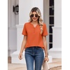 Zeagoo Womens Summer Tops V Neck Short Sleeve Shirts Dressy Casual Blouse(Orange)