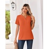 Zeagoo Womens Summer Tops V Neck Short Sleeve Shirts Dressy Casual Blouse(Orange)