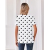 Zeagoo Womens Summer Tops V Neck Short Sleeve Shirts Dressy Casual Blouse(Polka Dots)