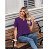 Zeagoo Womens Summer Tops V Neck Short Sleeve Shirts Dressy Casual Blouse(Purple)