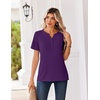 Zeagoo Womens Summer Tops V Neck Short Sleeve Shirts Dressy Casual Blouse(Purple)