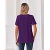 Zeagoo Womens Summer Tops V Neck Short Sleeve Shirts Dressy Casual Blouse(Purple)