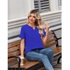 Zeagoo Womens Summer Tops V Neck Short Sleeve Shirts Dressy Casual Blouse(Sky Blue)