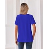 Zeagoo Womens Summer Tops V Neck Short Sleeve Shirts Dressy Casual Blouse(Sky Blue)