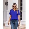 Zeagoo Womens Summer Tops V Neck Short Sleeve Shirts Dressy Casual Blouse(Sky Blue)