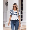 Zeagoo Womens Summer Tops V Neck Short Sleeve Shirts Dressy Casual Blouse(Sp120)