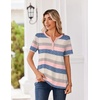 Zeagoo Womens Summer Tops V Neck Short Sleeve Shirts Dressy Casual Blouse(Striped-tw669)