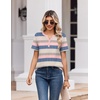 Zeagoo Womens Summer Tops V Neck Short Sleeve Shirts Dressy Casual Blouse(Striped-tw669)