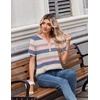 Zeagoo Womens Summer Tops V Neck Short Sleeve Shirts Dressy Casual Blouse(Striped-tw669)