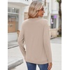 Zeagoo Womens Tops 2025 Long Sleeve Shirts for Fall Round Neck Blouses Floral Tunic Tops with Buttons Decor(Beige)