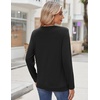 Zeagoo Womens Tops 2025 Long Sleeve Shirts for Fall Round Neck Blouses Floral Tunic Tops with Buttons Decor(Black)