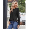Zeagoo Womens Tops 2025 Long Sleeve Shirts for Fall Round Neck Blouses Floral Tunic Tops with Buttons Decor(Black)