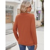 Zeagoo Womens Tops 2025 Long Sleeve Shirts for Fall Round Neck Blouses Floral Tunic Tops with Buttons Decor(Caramel)