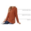 Zeagoo Womens Tops 2025 Long Sleeve Shirts for Fall Round Neck Blouses Floral Tunic Tops with Buttons Decor(Caramel)