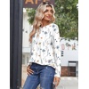 Zeagoo Womens Tops 2025 Long Sleeve Shirts for Fall Round Neck Blouses Floral Tunic Tops with Buttons Decor(Floral-112)
