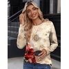 Zeagoo Womens Tops 2025 Long Sleeve Shirts for Fall Round Neck Blouses Floral Tunic Tops with Buttons Decor(Floral-275)