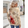 Zeagoo Womens Tops 2025 Long Sleeve Shirts for Fall Round Neck Blouses Floral Tunic Tops with Buttons Decor(Floral-275)