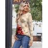 Zeagoo Womens Tops 2025 Long Sleeve Shirts for Fall Round Neck Blouses Floral Tunic Tops with Buttons Decor(Floral-275)