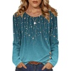 Zeagoo Womens Tops 2025 Long Sleeve Shirts for Fall Round Neck Blouses Floral Tunic Tops with Buttons Decor(Floral-363)