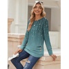 Zeagoo Womens Tops 2025 Long Sleeve Shirts for Fall Round Neck Blouses Floral Tunic Tops with Buttons Decor(Floral-363)