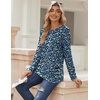 Zeagoo Womens Tops 2025 Long Sleeve Shirts for Fall Round Neck Blouses Floral Tunic Tops with Buttons Decor(Floral-369)