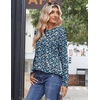 Zeagoo Womens Tops 2025 Long Sleeve Shirts for Fall Round Neck Blouses Floral Tunic Tops with Buttons Decor(Floral-369)