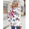 Zeagoo Womens Tops 2025 Long Sleeve Shirts for Fall Round Neck Blouses Floral Tunic Tops with Buttons Decor(Floral-50)