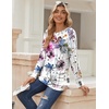 Zeagoo Womens Tops 2025 Long Sleeve Shirts for Fall Round Neck Blouses Floral Tunic Tops with Buttons Decor(Floral-50)