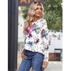 Zeagoo Womens Tops 2025 Long Sleeve Shirts for Fall Round Neck Blouses Floral Tunic Tops with Buttons Decor(Floral-50)