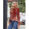 Zeagoo Womens Tops 2025 Long Sleeve Shirts for Fall Round Neck Blouses Floral Tunic Tops with Buttons Decor(Floral-766)
