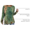 Zeagoo Womens Tops 2025 Long Sleeve Shirts for Fall Round Neck Blouses Floral Tunic Tops with Buttons Decor(Floral-808)
