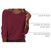 Zeagoo Womens Tops 2025 Long Sleeve Shirts for Fall Round Neck Blouses Floral Tunic Tops with Buttons Decor(Red)