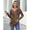 Zeagoo Womens Tops Long Sleeve Shirts Boho Tops for Women 2026 Fall Blouses Ladies Sweatshirts Spring Fashion Clothing(A01-ethnic Style)