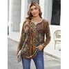 Zeagoo Womens Tops Long Sleeve Shirts Boho Tops for Women 2026 Fall Blouses Ladies Sweatshirts Spring Fashion Clothing(A01-ethnic Style)