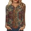 Zeagoo Womens Tops Long Sleeve Shirts Boho Tops for Women 2026 Fall Blouses Ladies Sweatshirts Spring Fashion Clothing(A01-ethnic Style)