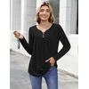 Zeagoo Womens Tops Long Sleeve Shirts Boho Tops for Women 2026 Fall Blouses Ladies Sweatshirts Spring Fashion Clothing(Black)