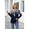 Zeagoo Womens Tops Long Sleeve Shirts Boho Tops for Women 2026 Fall Blouses Ladies Sweatshirts Spring Fashion Clothing(Black Flower)