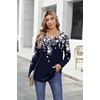 Zeagoo Womens Tops Long Sleeve Shirts Boho Tops for Women 2026 Fall Blouses Ladies Sweatshirts Spring Fashion Clothing(Black Flower)
