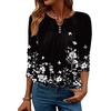 Zeagoo Womens Tops Long Sleeve Shirts Boho Tops for Women 2026 Fall Blouses Ladies Sweatshirts Spring Fashion Clothing(Black Print)