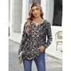 Zeagoo Womens Tops Long Sleeve Shirts Boho Tops for Women 2026 Fall Blouses Ladies Sweatshirts Spring Fashion Clothing(Blue Ethnic Style)
