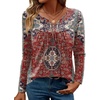 Zeagoo Womens Tops Long Sleeve Shirts Boho Tops for Women 2026 Fall Blouses Ladies Sweatshirts Spring Fashion Clothing(Ethnic Rug Pattern)
