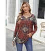 Zeagoo Womens Tops Long Sleeve Shirts Boho Tops for Women 2026 Fall Blouses Ladies Sweatshirts Spring Fashion Clothing(Ethnic Rug Pattern)