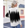 Zeagoo Womens Tops Long Sleeve Shirts Boho Tops for Women 2026 Fall Blouses Ladies Sweatshirts Spring Fashion Clothing(Gradient Black White)