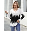 Zeagoo Womens Tops Long Sleeve Shirts Boho Tops for Women 2026 Fall Blouses Ladies Sweatshirts Spring Fashion Clothing(Gradient Black White)